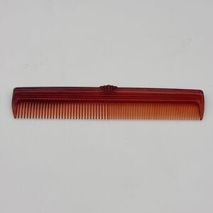 Vintage Jewelite Hair Comb Brush Plastic Amber Color #56 USA
